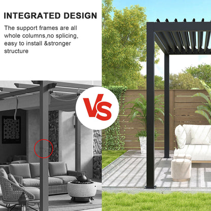 19' x 10' Louvered Pergola with Steel Louvers – Black