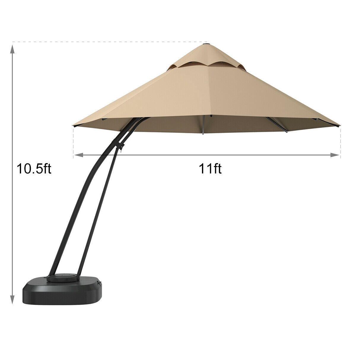 11' Cantilever Patio Umbrella with Wheeled Base