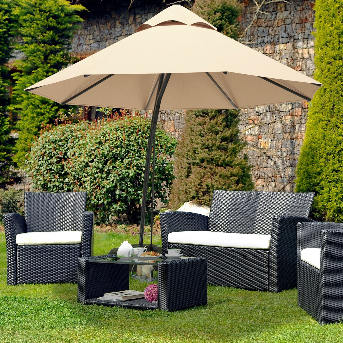 11' Cantilever Patio Umbrella with Wheeled Base