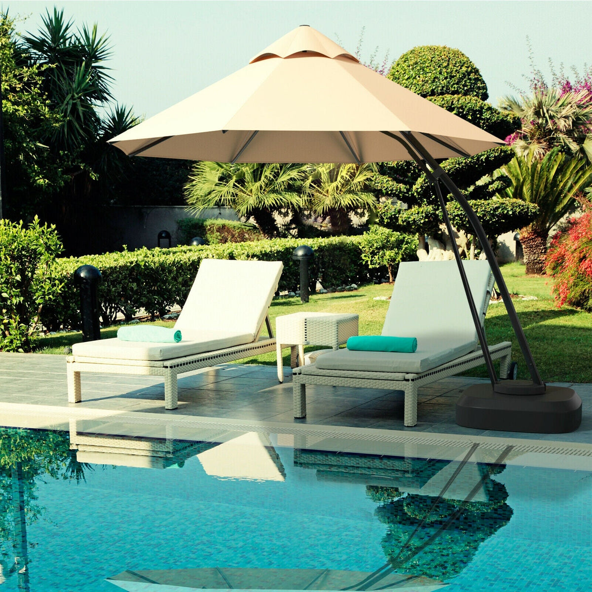 11' Cantilever Patio Umbrella with Wheeled Base