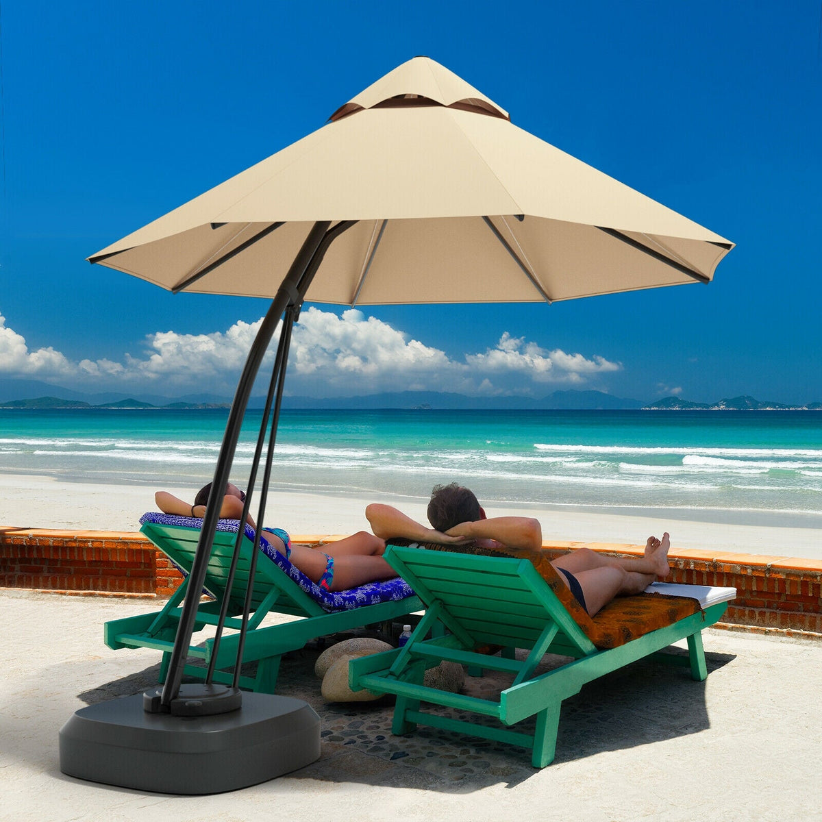 11' Cantilever Patio Umbrella with Wheeled Base