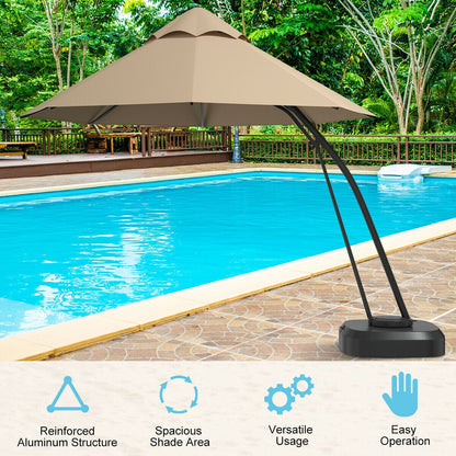 11' Cantilever Patio Umbrella with Wheeled Base