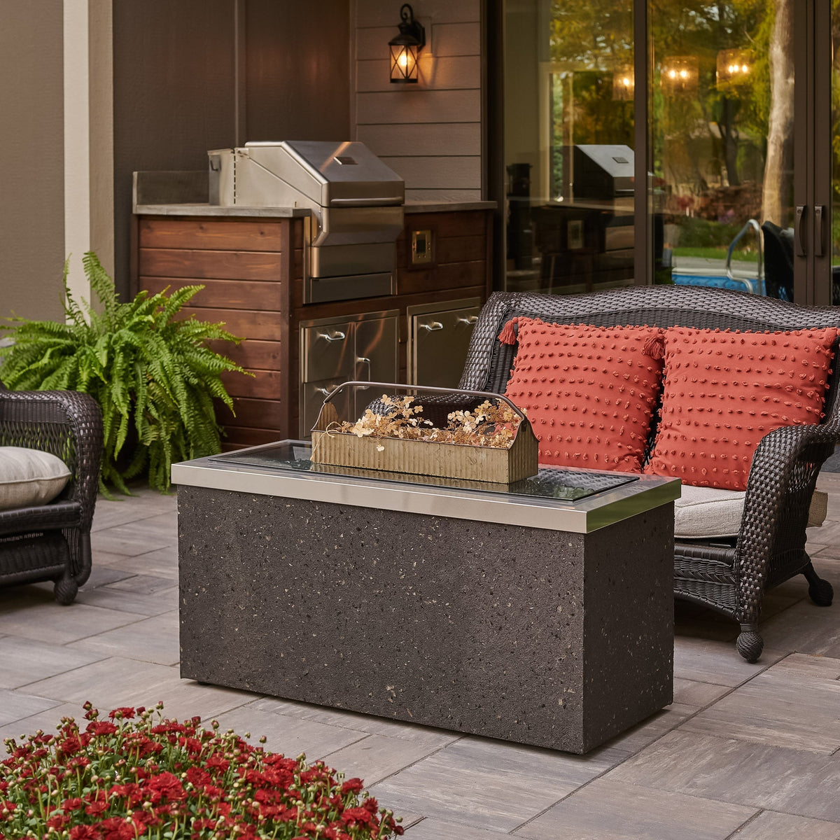 Key Largo Linear Gas Fire Pit Table