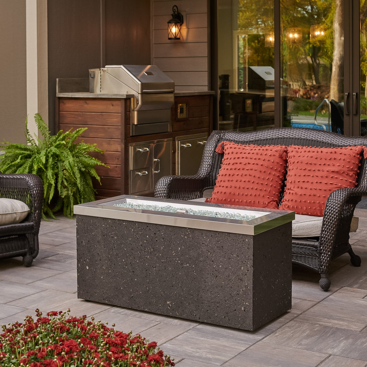 Key Largo Linear Gas Fire Pit Table