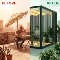 NoirVerge Aperture Pergola — Before & After