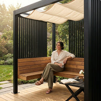 NoirVerge Aperture Pergola — Lifestyle