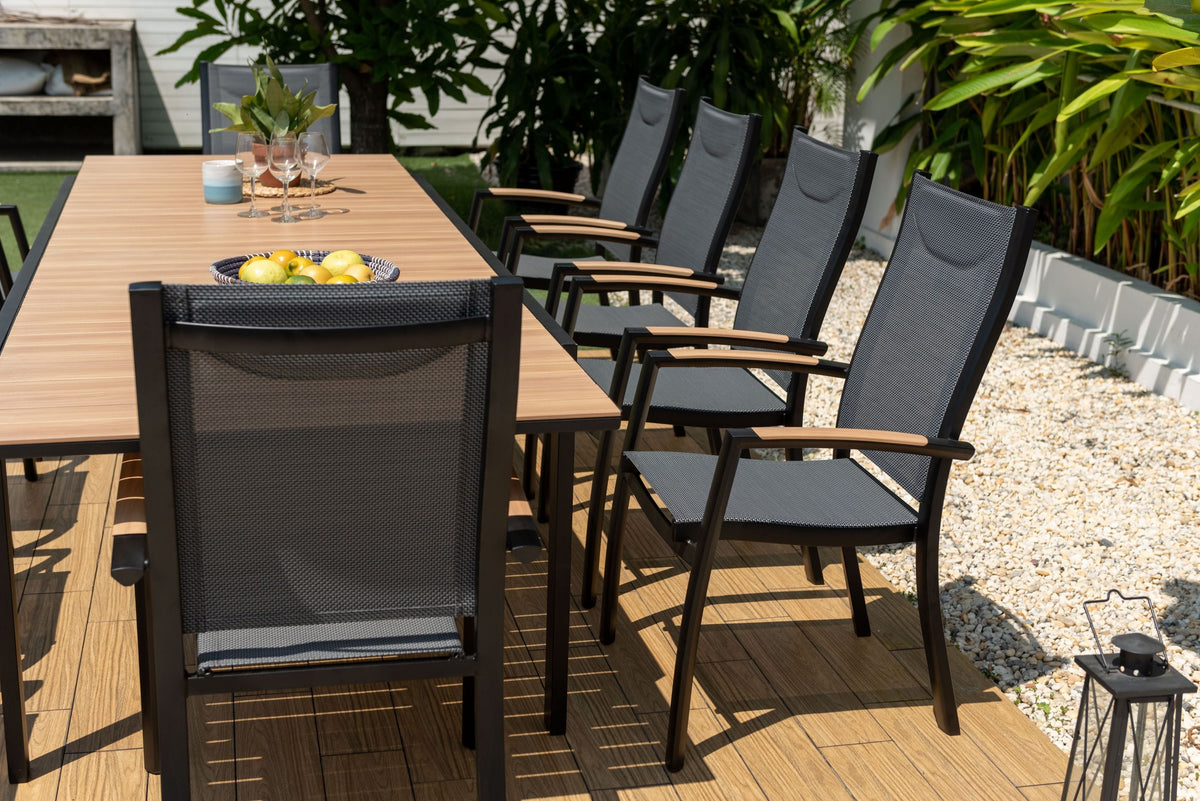 Panama Dark 9-Piece Extendable Outdoor Dining Set