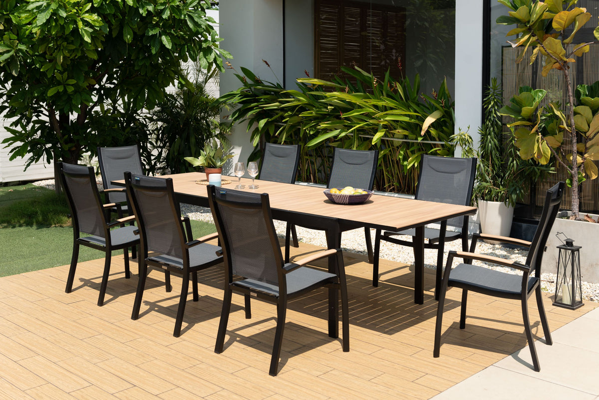 Panama Dark 9-Piece Extendable Outdoor Dining Set