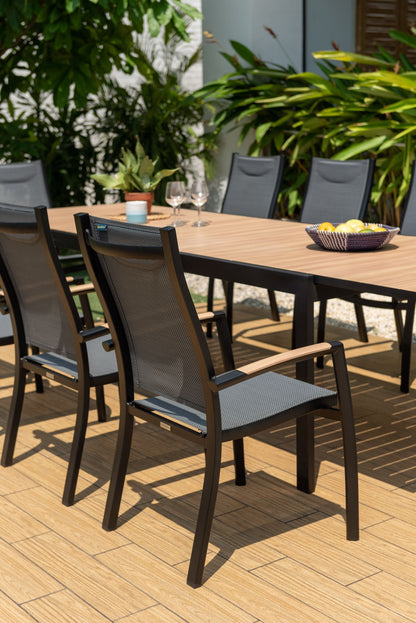 Panama Dark 9-Piece Extendable Outdoor Dining Set