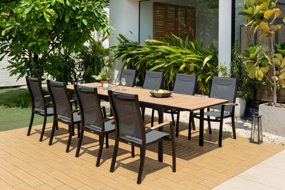 Panama Dark 9-Piece Extendable Outdoor Dining Set