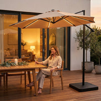 Solaraire Nocturne Solar-LED Cantilever Umbrella — Lifestyle