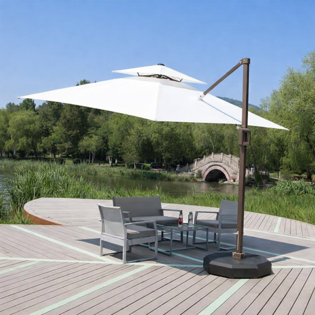 EmberVale LumenArc Cantilever Patio Umbrella
