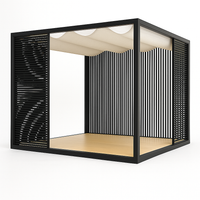 Outdoor Pergola Built to Create Modern Shade, Powder-Coated Aluminum Frame, Marine-Grade Fabric Canopy